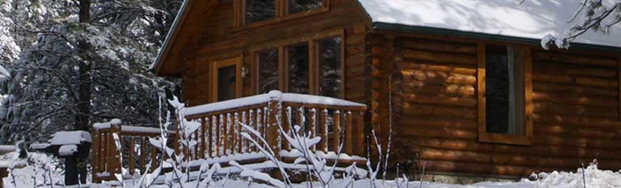 Snows blankets Newton Fork Ranch cabin